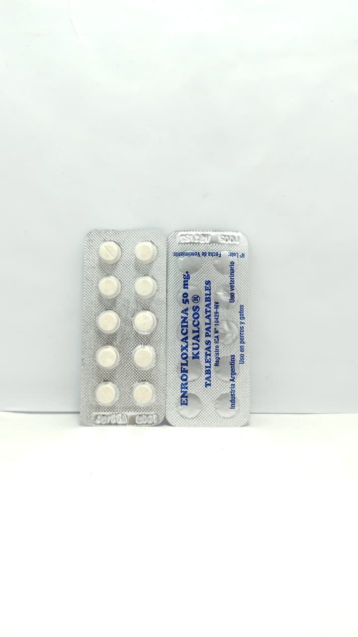 ENROFLOXACINA KUALCOS TABLETAS PALATABLES 50 MG