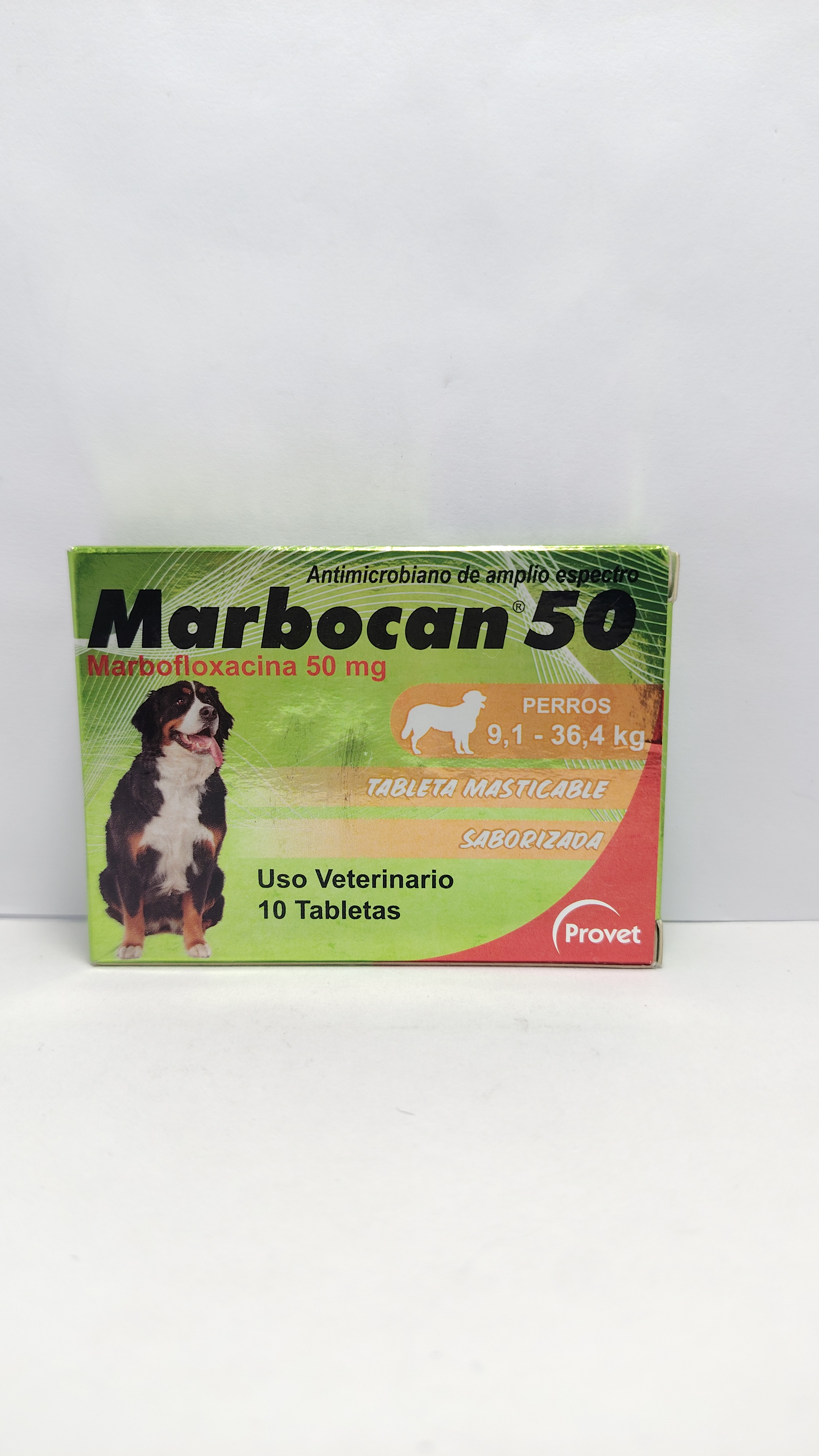 MARBOCAN 50                                          10 TABLETAS                                   PERROS 9.1-36.4 KG