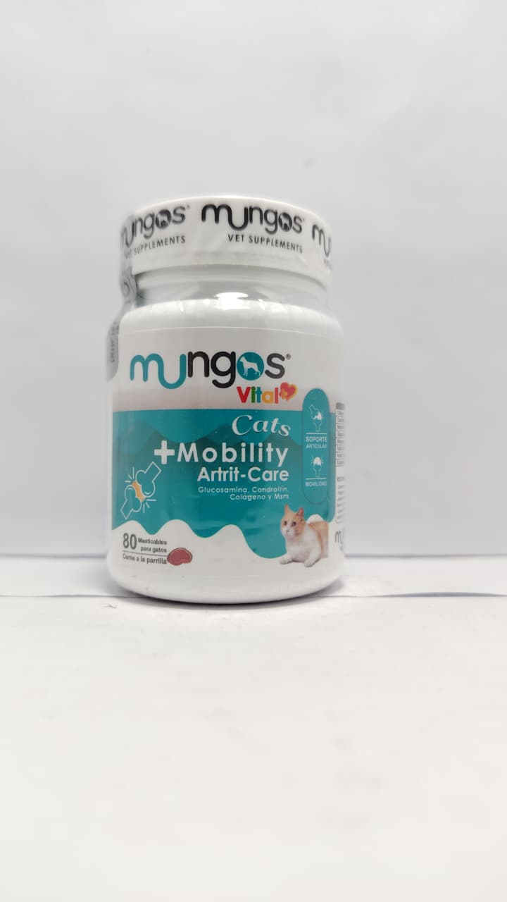 GLUCOSAMINA PARA GATOS – MUNGOS VITAL MOBILITY PARA GATOS X 80 UNIDADES BLANDAS
